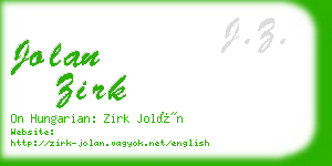 jolan zirk business card